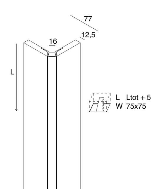 L-16 EVO CORNER OPALE 2M ANG.EST 