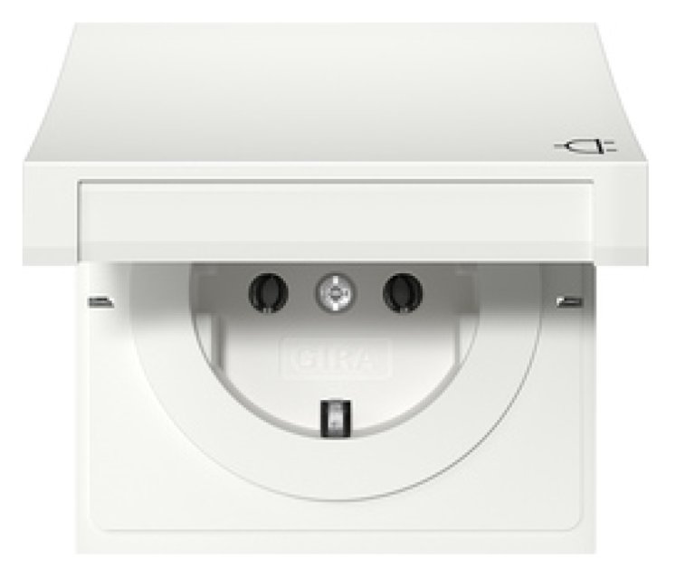 4454 112 F100 PRESA SCHUKO CON COPERCHIO BI 