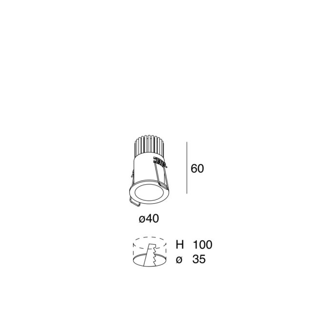 KONE TND LED 5W 3K 500MA 36°INCASSO BIA 