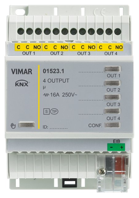 16A 250V KNX ATTUATORE 4 USCITE MULTIFUNZ. 