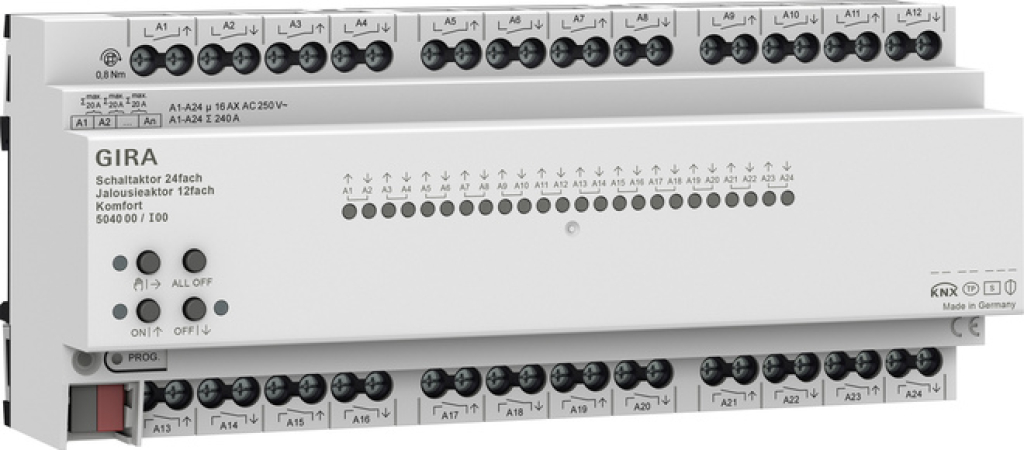 5040 00 KNX 16A ATTUAT.TAPPARELLE 24/12P KOMFORT 