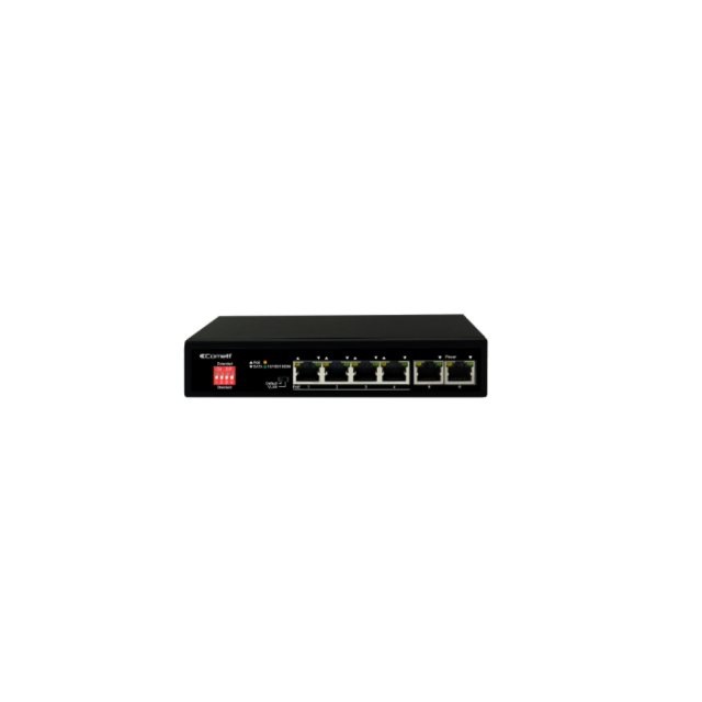 SWITCH POE 4 PORT+2GE UPLINK EXT PS 