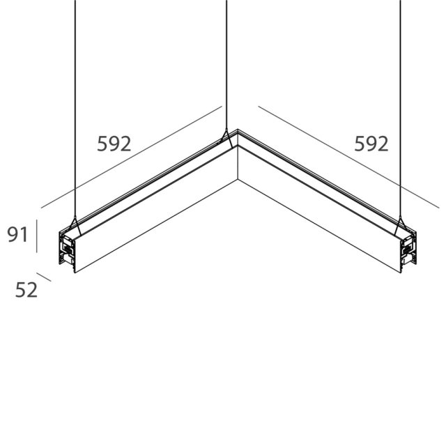 LUCKY EVO B L=592 MODULO CIECO ANG BCO 