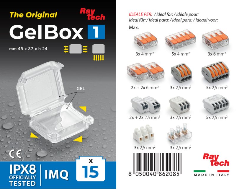 GELBOX 1 GELBOX PER MORSETTI (CF 15PZ) IPX8 