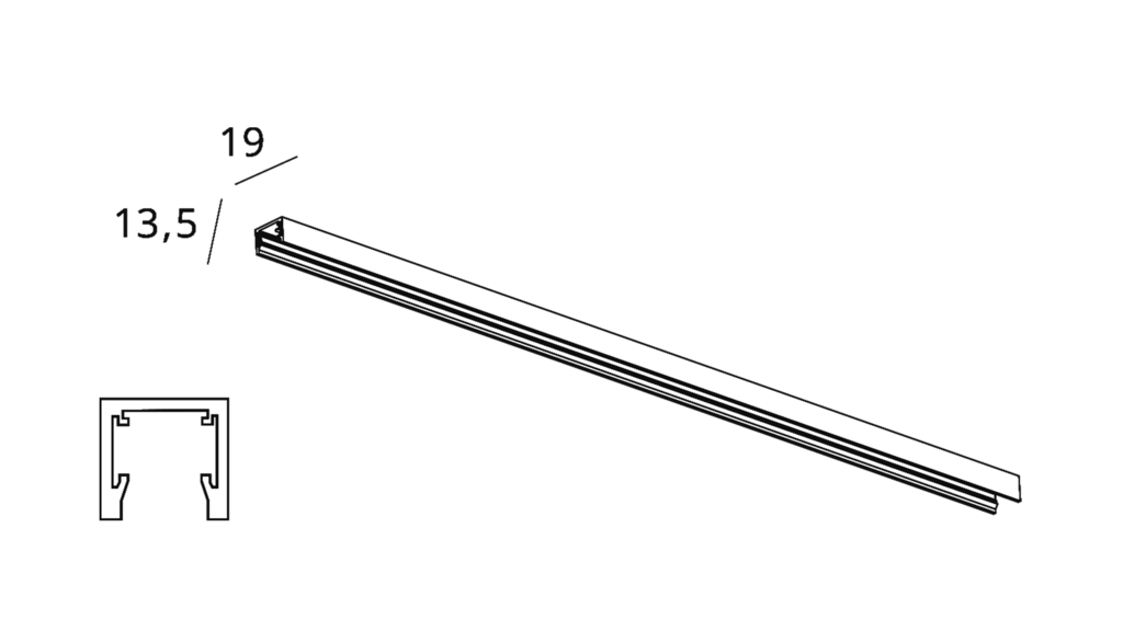 B600-TMS 02 05 TRACK MAGNET 42W 2,5MT BINARIO NE 