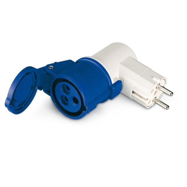 CEE 2P+E-SCHUKO 90° ADAPTER 