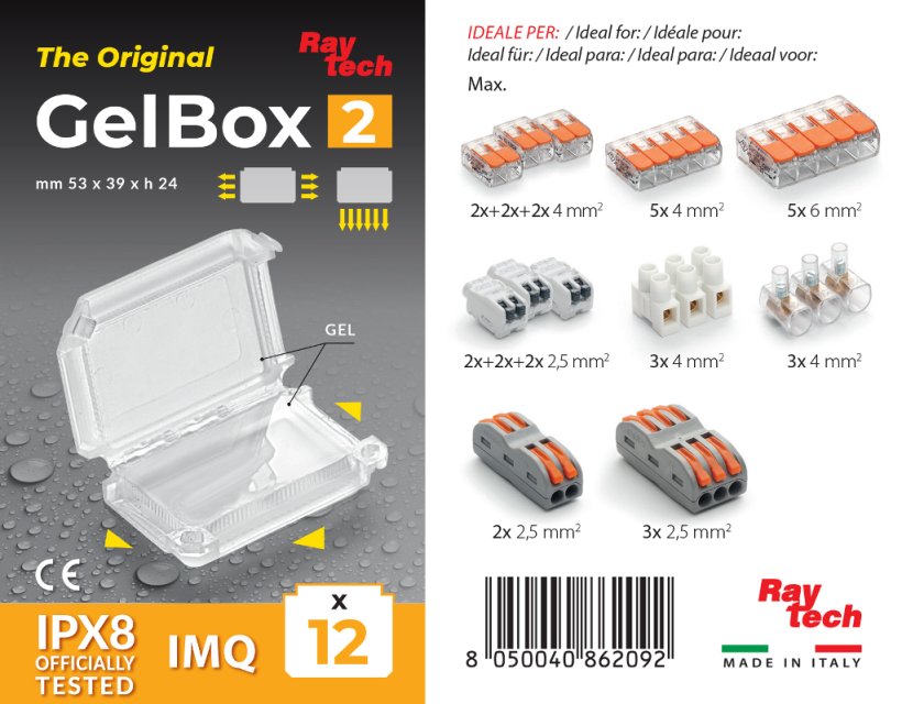 GELBOX 2 GELBOX PER MORSETTI (CF 12PZ) IPX8 