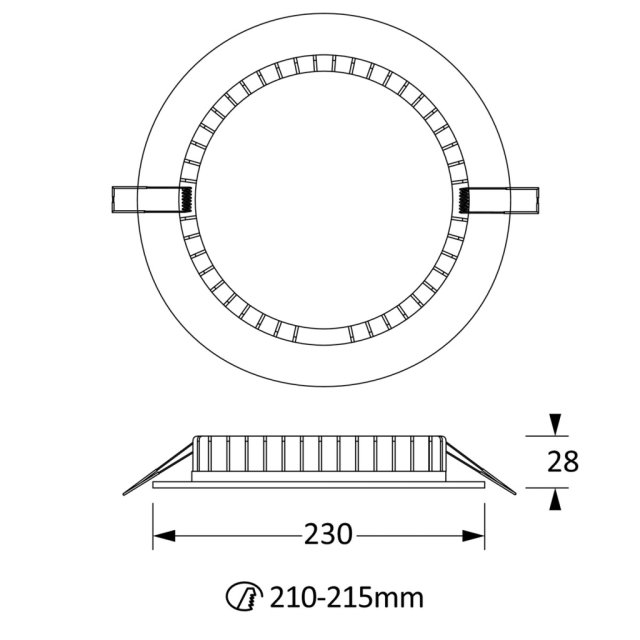 SLIM TONDO 20W 3K CRI90 LED-EINBAUSTR. 