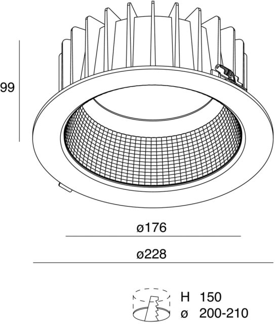 NIK 35W 4K 36° CRI90 UGR FARETTO INCASSO 