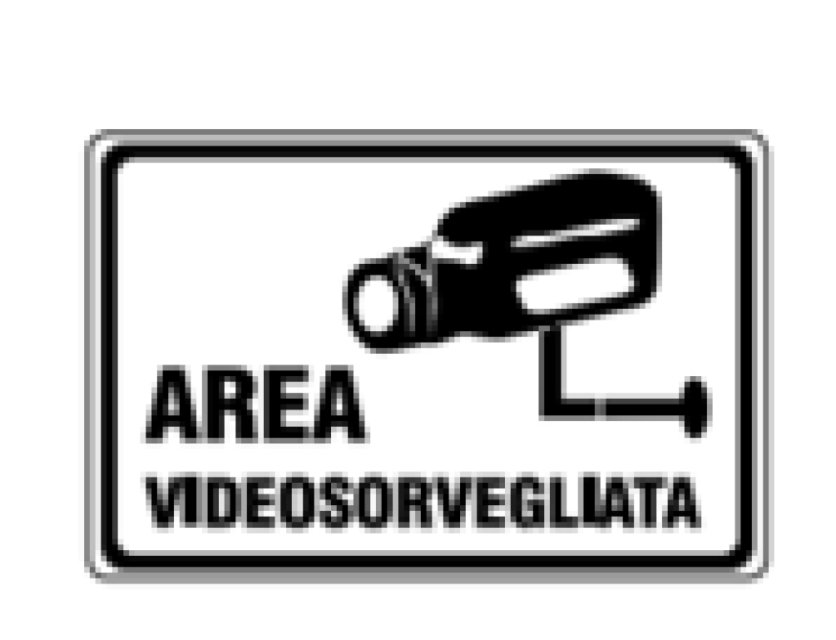 6CR1414 A 300x200 "AREA VIDEOSORVEGLIATA" CARTELLO 