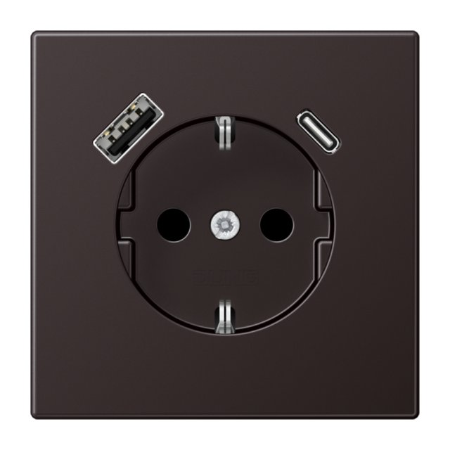 DARK PRESA SCHUKO + USB A+C 