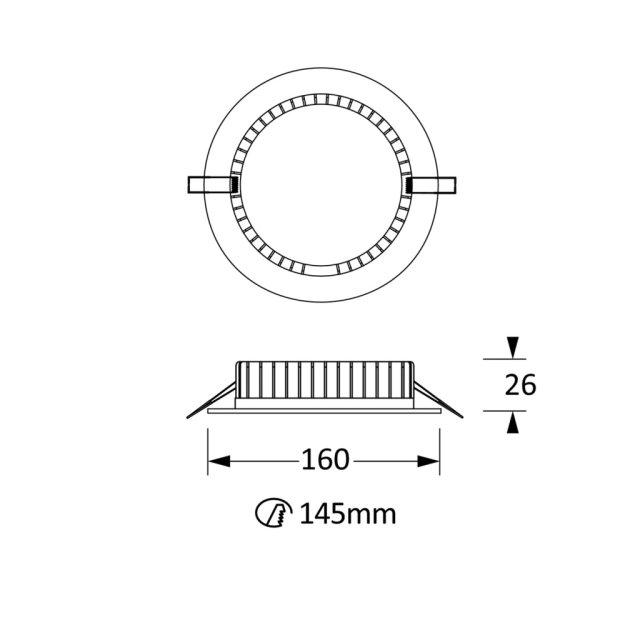 SLIM TONDO 13W 3K CRI90 INCASSO LED 