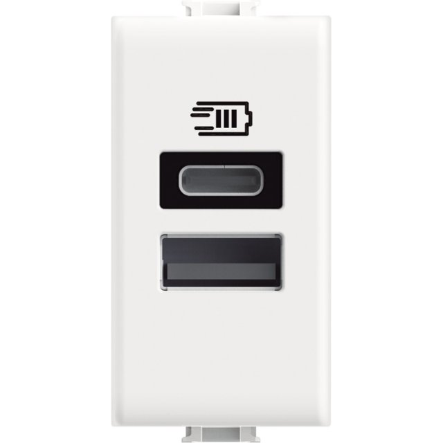 CARICATORE USB A+C 1M BIANCO 