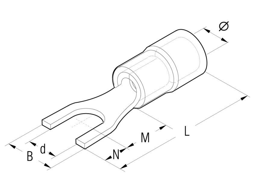 BLAU GABELKAB.SCHUHE 4MM=7,5MM 