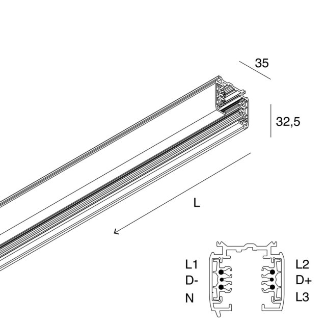 ALL-TRACK STROMSCHIENE 3M BIANCO 3P+DALI 