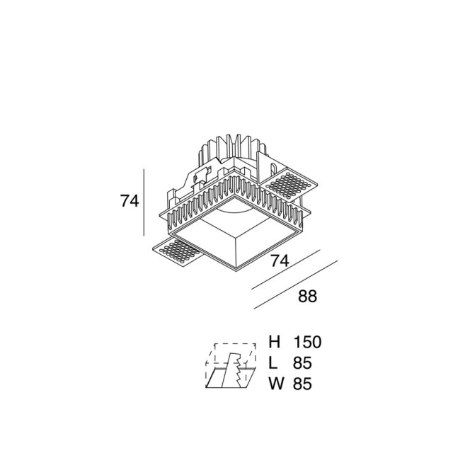 WELL QDR 10W 3K 36° IP54 LAMP.INCASSO 