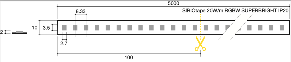 20W/M 24V RGBW 24V IP20 FLEX LED 